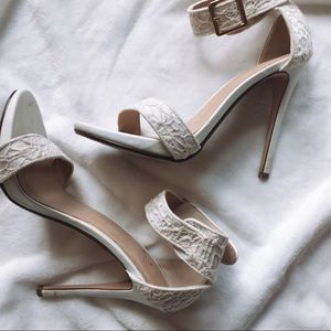 floral lace heels